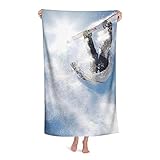 Strandtücher Wunderbarer Sprung mit dem Sowboard Wintersport Badetücher Saugfähig Weich und Schnell Trockenes Poolhandtuch 160 cm x 80