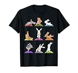 Hasen Yoga T-Shirt Lustige Häschen in Yoga Posen Sport S