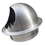 HZNG4DH Lufthaube, Edelstahl Kugelhaube, Schornsteinhaube, 100mm, 110mm, 45° Schrägverschluss, Geeignet Für Badezimmerentlüftungen, Warmwasserbereiterentlüftungen, Küchenlüfterhauben (Size : 125mm)
