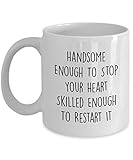 WTOMUG Nurse Mug For Male Nurses - Nursing Student Graduation, RN - Funny 11 oz White Ceramic Cup - Handsome Enough To Stop Your H