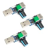 USB Lüfter Drehzahlregler, 5W Mini Lüfter Drehzahlregler, DC 5V stufenloser USB Lüfter Drehzahlregler DC 4-12V bis 2,5-8V Regler Drehzahlregler mit Schalter (3PCS)