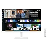 Samsung M5 Smart Monitor S27BM501EU, 27 Zoll, VA-Panel, Bildschirm mit Lautsprechern, Full HD-Auflösung, Bildwiederholrate 60 Hz, 3-seitig fast rahmenloses Design, Smart TV Apps mit Fernbedienung