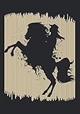 Notizbuch A4 kariert mit Softcover Design: Reitsport steigendes Pferd Westernreiten Geschenk Damen: 120 karierte DIN A4 S