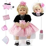 ZIYIUI 24 Zoll Reborn Puppe Reborn Baby Mädchen Reborn Baby Weiches Silikon Realistische Reborn Puppe Mädchen 60 cm lebensechte Reborn babypuppen Geburtstagsgeschenk