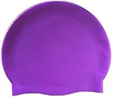 ZTHUAYUAN Strickmütze Hut Wasserdichten Silikon-Badekappe Schwimmen Hut Swimpool Hut Frau mit Langen Haaren Erwachsene Männer multifunktionales Gehörschutz Hut (Color : Purple)