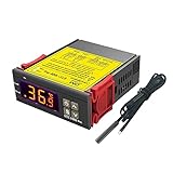 diymore STC-1000 Pro Temperaturregler, AC 220 V, digitales Thermostat, Temperaturkalibrierung mit NTC-Sensor, Sonde für Fermentation, Luke, Gefrierschrank, Heizung und Kühlung, Fahrenheit/C