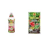Compo Complete Pflanzendünger für alle Pflanzen, Universaldünger mit Kalzium und Magnesium, 1 Liter & SANA Qualitäts-Blumenerde mit 8 Wochen Dünger, 5 L