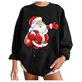 Mumuj Damen Weihnachten Sweatshirt Winter Langarmshirt Weihnachtspullover Tops Bluse Sweatshirt Pullover Langarmshirt Pulli Kapuze Classic Basic Rundhals-Ausschnitt Sport L2613