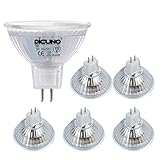 DiCUNO MR16 GU5.3 LED Lampen 5W, Warmweiß 2700K, Ersatz für 50W Halogenstrahler, 500LM LED Spot nicht dimmbar, 12V AC/DC, CRI 85 Ra, Reflektorlampe für Akzentbeleuchtung, 6er S