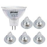 DiCUNO MR16 GU5.3 LED Lampen 5W, Warmweiß 2700K, Ersatz für 50W Halogenstrahler, 500LM LED Spot nicht dimmbar, 12V AC/DC, CRI 85 Ra, Reflektorlampe für Akzentbeleuchtung, 6er S