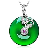 CLH0405 Schmuck Schlüsselbein Halskette für Frauen Jubiläum Chrysopras Anhänger Temperament Lady 925 Silb