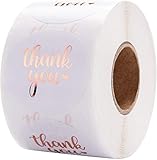 Danke Aufkleber, Netume 500pcs Rose gold Runde Thank You Geschenkaufkleber Dankeschön Sticker Etiketten Weiß Geschenk-Verpackung Gastgeschenk Hochzeit Mitgebsel für Gäste Geburtstag Fest Etik