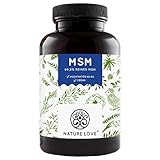 NATURE LOVE® MSM Kapseln - 365 Kapseln (6 Monate). Laborgeprüft. 1600mg MSM Pulver je Tagesdosis. Organischer Schwefel. Hochdosiert, vegan, in Deutschland p