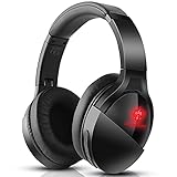 YOTMS HiFi Bluetooth Gaming Headset mit Mikrofon für PC PS4 PS5 Xbox One Switch Laptop, Q7S Kopfhörer Over Ear USB Computer Stereo Sound 50MM Treiber LED Licht Noise Cancelling, R