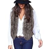 Lulupi Damen Fellweste Kunstpelz Weste Kurzweste Kunstfell Mantel Jacke Faux Pelz Waistcoat Ärmellos Winterjacke Parka Fell Mäntel Top