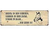 Interluxe METALLSCHILD Blechschild Dreck AN DEN Schuhen Pferd Pony Stall Reiten Geschenk Spruch Motivation Dek