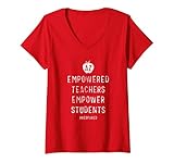 Damen Rot für Ed Arizona Empowered Teachers Empower Students T-Shirt mit V