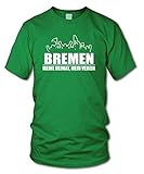 shirtloge - Bremen - Fanblock - Meine Heimat, Mein Verein - Fussball Fan T-Shirt - Grün - Größe L