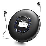 Rydohi Tragbarer CD Player mit Bluetooth, CD-Player mit Kopfhörern, 2000mAh wiederaufladbarer Kleiner Musik-CD-Walkman mit LCD-Display für Erwachsene S