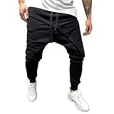 Celucke Chinohose Herren Jogginghose Baggy Haremshose Männer Pluderhose Jogger Hose Freizeithosen Sweatpants Training