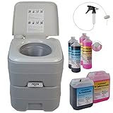 BB Sport WC + 2x2l Sanitärflüssigkeit + Spritze Campingtoilette 20l tragbare C