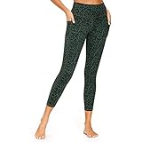 YSFWL Damen High Waist Sport Leggings,Bauchkontrolle Sport Gym Yoga Leggings, Lange Blickdicht Yogahose Hose Tights Sporthose Fitnesshose mit Taschen Jogging