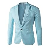 BUZHIDAO Herren Modern Sakko Blazer Leicht tailliert Anzug Mantel Freizeit Business Slim F