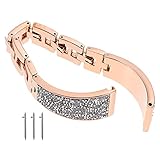 ibasenice Smartwatch Bands Kristall Strass Uhr Band Glitter Schmuck Armband Armband Kompatibel Für Galaxy Uhr 3 41/ Active3/ 42/ Active2/ S2 Rose G