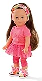 Götz 1513014 Just Like me - Chloe Puppe - 27 cm große Stehpuppe mit extra Langen braunen Haaren und blauen Schlafaugen - 7-teiliges S