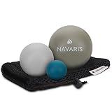 Navaris Massageball 3er Set Faszien Massage - Selbstmassage Gummi Faszienball Lacrosse Ball Trigger Point - Fuß Roller Triggerpunk