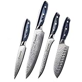 4 stücke Damaskus Messer Set Japanische Stahlkoch Santoku Utility Boning Küchenmesser Beste Geschenk Kochküche Werkzeuge M