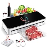 FRESKO 4-in-1 Vakuumiergerät für Sous Vide Kochen, Komplett Automatisch Vakuumierer für Lebensmittel, Externe Vac-Modi, leuchtender LED-Ring, inkl. 20 gratis Vakuumierbeutel (V3)