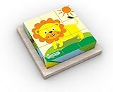 Japace Würfelpuzzle aus Holz, 3D Bilderwürfel Puzzlespiele 6 in 1 Tier-Motive Holzpuzzle Montessori Spielzeug für Kinder ab 1 2 3 4 Jahren, Lernspielzeug Holzspielzeug für Jungen und M