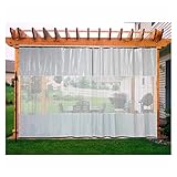 KUAIE Outdoor Vorhang Mit Ösen, Outdoorvorhäng Winddicht PVC Schwerlast Wasserdicht Plane Seitenwand，für Pavilion Garten Patio Balkon (Color : White, Size : 1x2.5m/3.28x8.2ft)