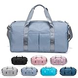 FEDUAN das Original, Sporttasche Reisetasche modisch wasserdicht mit Schuhfach Nassfach für Damen und Herren Yoga Pilates Strand Freizeit Sauna Gym-Tasche Shopping-Bag Weekender Urlaub Ice-b