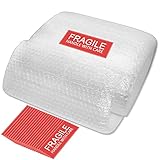 HJFH Luftpolsterfolie Verpackungsfolie 12m (3-lagig) Noppenfolie Verpackungsmaterial Bubble Wrap Knallfolie für Umzug und Versand Versandfolie, Polsterfolie, B