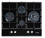 Cata LCIB 6031 BK Gas-Kochfeld, Einbau, Glas, Gusseisen, 1000 W, 3000, Schw