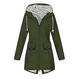 Copelsie regenponcho Damen einweg, Damen Regenjacke Outdoor Plus Size Wasserdicht Winddicht Kapuze Tasche Langer Mantel Einfarbig ReißVerschluss Lange Sportjack
