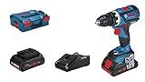 Bosch Professional 18V System Akku Bohrschrauber GSR 18V-60 C (max. Drehmoment 60 Nm, inkl. 2x4.0 Ah ProCORE18V Akku, Ladegerät GAL 18 V-40, L-BOXX 136)