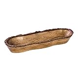 Divit Shilp Naturholzschale, Servierschüssel für Salat, Gemüse und Früchte, große, Tiefe Schale für Familie und Feiern. (Bark Edge Tray)