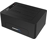 Sabrent, Festplattengehäuse, USB 3.0 zu SATA Dual Bay, Externe Festplatte, Dockingstation für 2.5 oder 3.5 Zoll HDD, SSD mit Festplatten-Duplikator, Cloner-Funktion, 10 TB Unterstützung, (EC-DSK2)