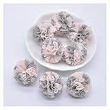 ASFGH115 50 stücke 25mm Zweifarbige elastische Mesh Chiffon Ball für DIY. Kinderkleidung Hut Schuhe Handwerk Patches Handgemachte Headwear Bow Decor Patches reparieren ( Color : Shell Pink and Grey )