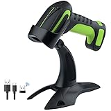Tera Barcode-Scanner der Industriequalität Wireless 1D 2D QR Barcodeleser Handscanner Wired USB-C + Kabellos 2,4G + Bluetooth Exzellente Fallfestigkeit (3m) mit Superstabilem Ständer, 8100-GN
