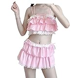 Nuoqi Japan-Bikini für Mädchen, weich, gepunktet, sexy, Badeanzug -  rosa -  Larg