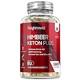 Himbeer Ketone - 180 Kapseln - Mit Vitamin C, Apfelessig, Fucus, Mango, Grüntee & Acai Beere - Vegane Nahrungsergänzung für eine Ketogene Ernährung - Raspberry Ketone Advanced - Von WeightW
