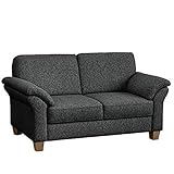 CAVADORE 2-Sitzer Byrum / Große 2er-Couch im Landhausstil mit Federkern / Passend zur edlen Sofagarnitur Byrum / 156 x 87 x 88 / Flachgewebe: G