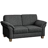 CAVADORE 2-Sitzer Byrum / Große 2er-Couch im Landhausstil mit Federkern / Passend zur edlen Sofagarnitur Byrum / 156 x 87 x 88 / Flachgewebe: G