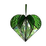 HYSJLS Wind Spinner Herz Wind Spinner Fließlich-Light Effekt Wind Pime Wind Pime Skulptur Dekoration Silber Metall Kunsthandwerk Hängende Dekorationen (Color : C)