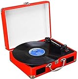 ASDNN Music Box Plattenspieler Riemengetriebener 3-Gang-Plattenspieler, Vintage-Schallplattenspieler Eingebaute Stereo-Lautsprecher für Unterhaltungs-Heimdek
