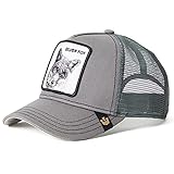 ZSQQ Panther Mesh Cap Sommer Baseball Cap Anime Gorilla Freedom Schwarz Trucker Hat Shark Toucan Dad Hat Net Snapback Damen Herren SILVERFOXsGray